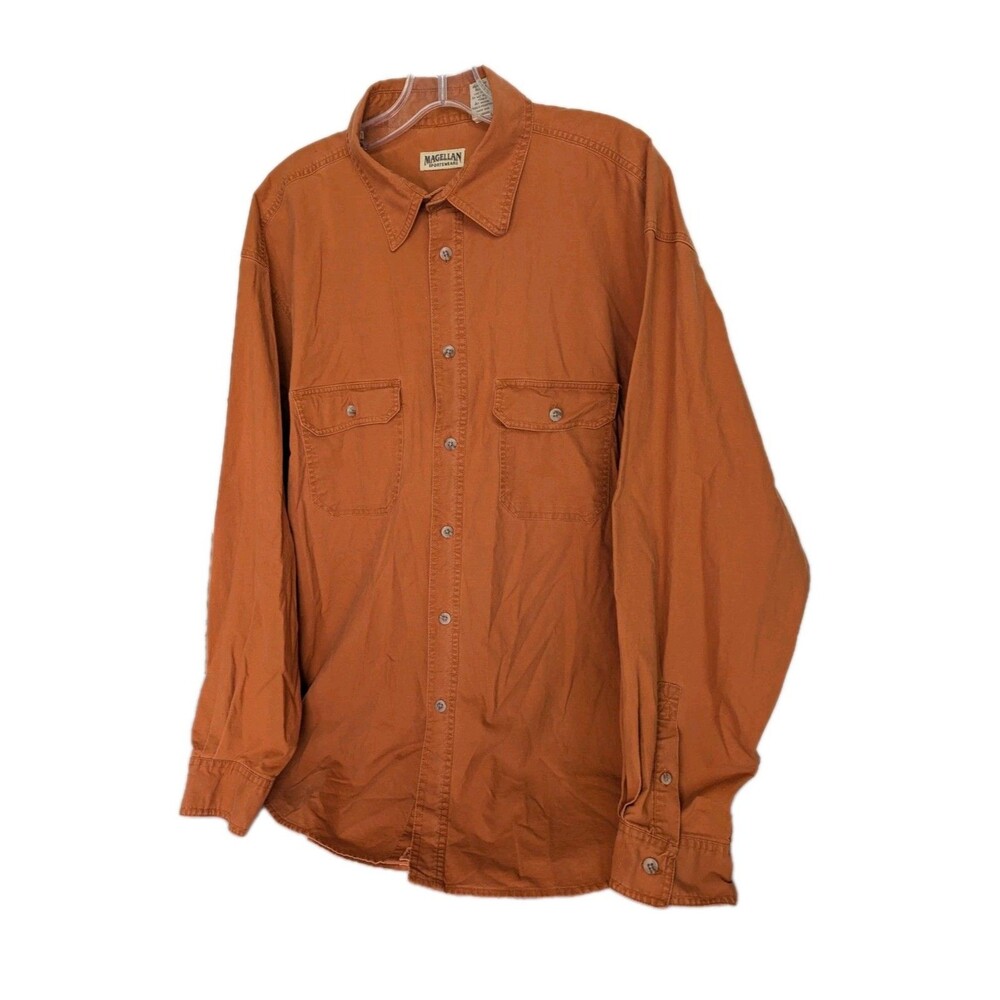 Magellan Outdoors Mens Shirt 2XL Adventure Gear Loose Fit Rust  ButtonUp Casual